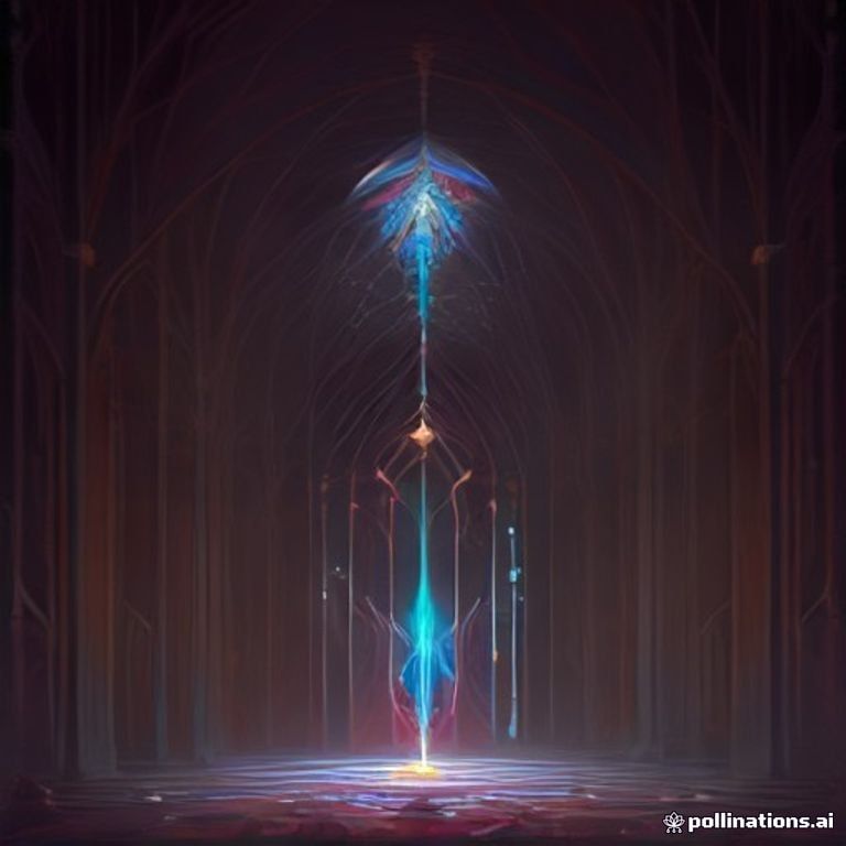 A glowing fractal cathedral made of luminous mycelium, surrounded by interdimensional portals and lattices of light, with intricate bioluminescent details and i