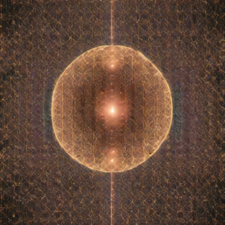 A symmetrical mandala featuring a glowing fungal oracle with multiple eyes, surrounded by intricate sacred geometry, fractal patterns, and bioluminescent textur