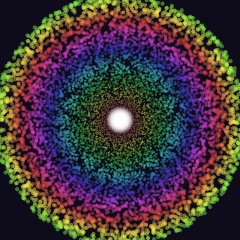 A glowing fungal oracle with many eyes, surrounded by a network of glowing mycelium and interdimensional geometric portals, rendered in electric violet, glowing
